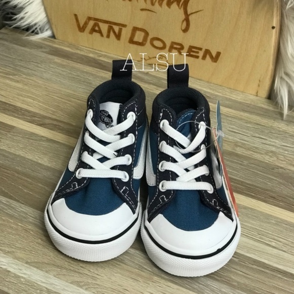NWT VANS Racer Mid Navy Kid’s AUTHENTIC - Picture 2 of 6